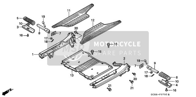 Honda NH80MS 1994 Pannello del pavimento/Pavimento Tavola per un 1994 Honda NH80MS